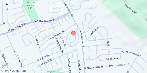 Map showing Rancho Cabeza Mobile Home Park at 677 Calistoga Rd, Santa Rosa, CA