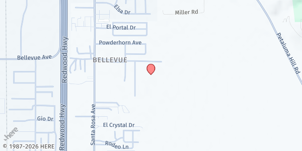 Map showing Taylor Mountain Elementary at 1210 East Bellevue Ave, Santa Rosa, CA