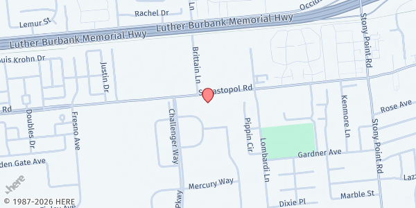 Map showing WCCS Wellness & Advocacy Center at 2285 Challenger Way, Santa Rosa, CA