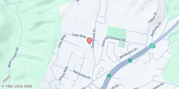 Map showing San Agustin Pantry at 257 Glenwood Dr, Scotts Valley, CA