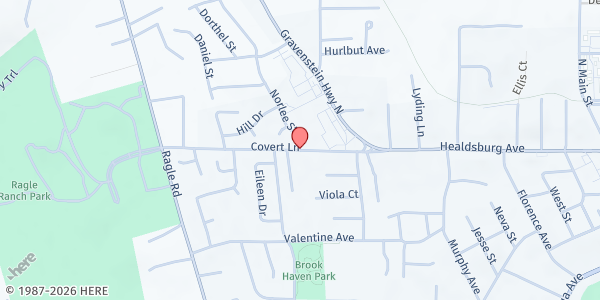 Map showing St. Sebastian's Church PM at 7983 Covert Ln, Sebastopol, CA