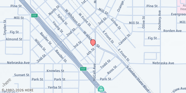 Map showing First Christian Church-USDA at 1701 Whitson St., Selma, CA