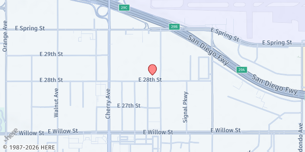 Map showing Cornucopia Services - Signal Hill at 2301 E. 28th Street, Signal Hill, CA