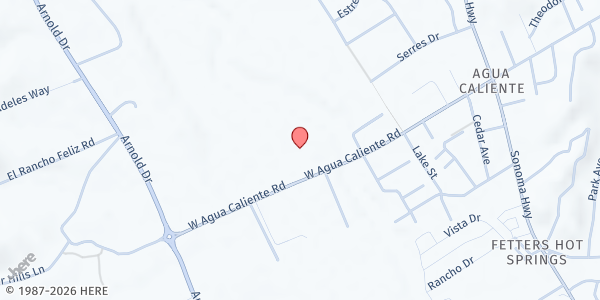 Map showing St. Leo Church SVdP at 601 Agua Caliente Rd W, Sonoma, CA