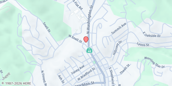 Map showing ATCAA Food Pantry at 42 Snell St., Sonora, CA