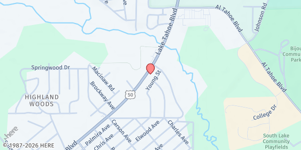 Map showing American Legion Mobile Harvest - South Lake Tahoe at 2748 Lake Tahoe Blvd, South Lake Tahoe, CA