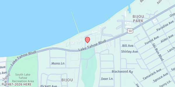Map showing Phoenix Food Pantry at 3445 Lake Tahoe Blvd, South Lake Tahoe, CA