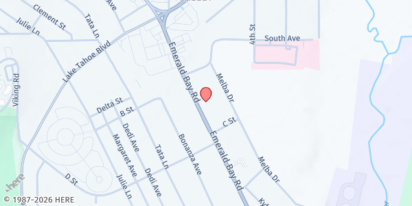 Map showing Tahoe Coalition for the Homeless - South Lake Tahoe at 1137 Emerald Bay Rd, South Lake Tahoe, CA