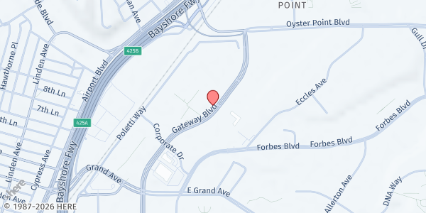 Map showing HPSM at 685 Gateway Boulevard, South San Francisco, CA