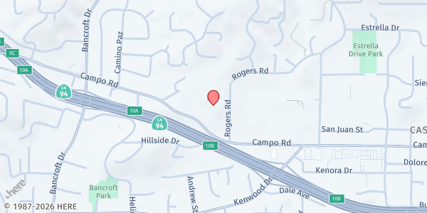 Map showing Together Tour: Spring Valley Distribution Site at 9400 Campo Road, Spring Valley, CA