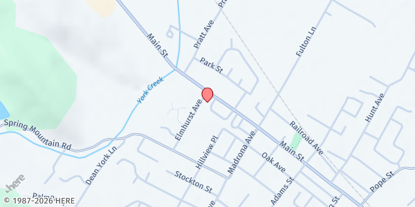 Map showing North of Yountville Pantry - St. Helena Community Pantry at 1777 Main St., St. Helena, CA