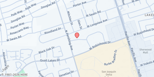 Map showing Chateau De Lyon at 1020 Rose Marie Ln, Stockton, CA