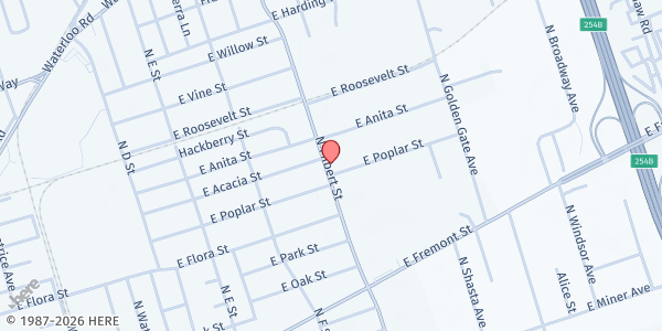 Map showing Crosstown Community Church at 924 N Filbert St, Stockton, CA