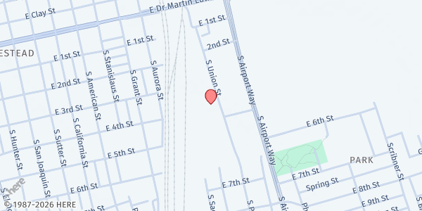 Map showing Faith Fellowship Christian Center at 1739 S Union St, Stockton, CA