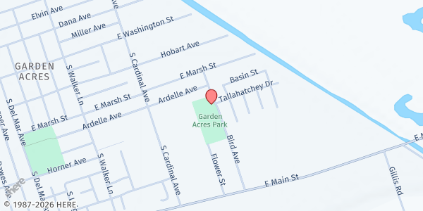 Map showing Garden Acres Community Center at 607 Bird Ave, Stockton, CA