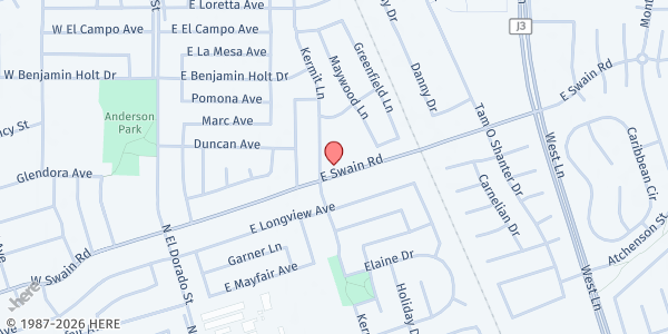 Map showing The Bridge at Stockton at 703 East Swain Road, Stockton, CA