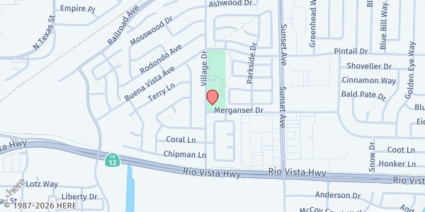 Map showing Heritage Park at 611 Village Dr, Suisun City, CA