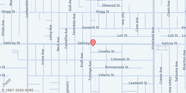 Map showing Community Outreach Center at 11350 Saticoy Street, Sun Valley, CA