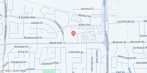 Map showing MidPen - Aster Park Apartments at 1059 Reed Avenue, Sunnyvale, CA