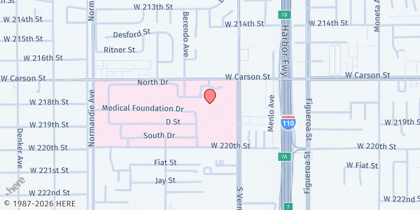 Map showing Food Pharmacy at Harbor-UCLA Medical Center at 1000 W Carson St, Torrance, CA