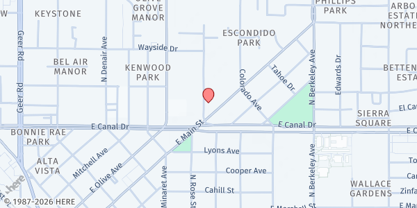 Map showing Pursuit of Truth at 900 Pioneer Ave., Turlock, CA