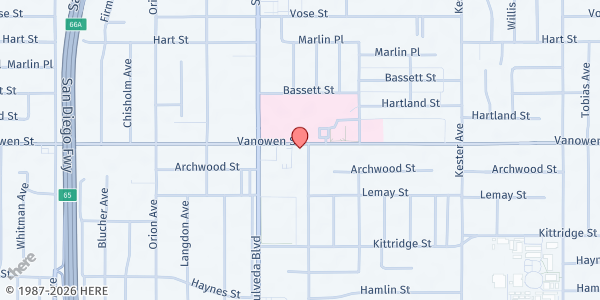 Map showing Center for Healthy Living - Van Nuys at 15220 Vanowen Street, Van Nuys, CA