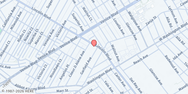 Map showing Safe Place for Youth - Venice at 340 Sunset Ave, Venice, CA