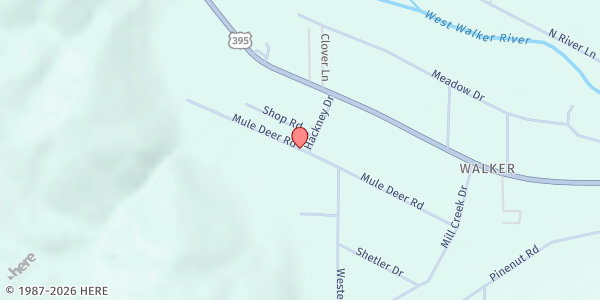 Map showing Walker Senior Center at 399 Mule Deer Rd, Walker, CA