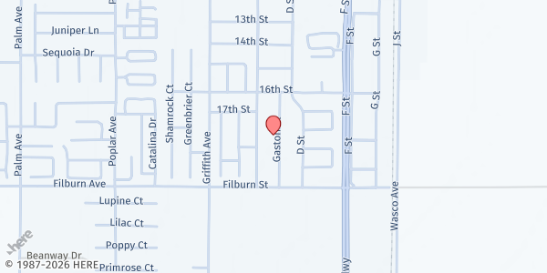 Map showing Gridstone at 1879 Gaston St, Wasco, CA