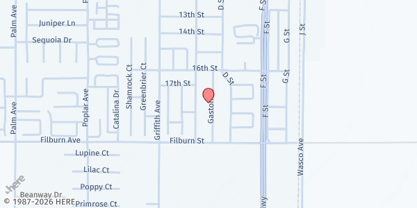 Map showing Gridstone - Wasco at 1879 Gaston St, Wasco, CA