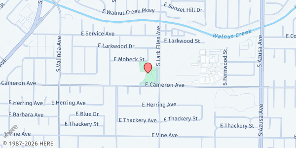Map showing God's Pantry - West Covina at 1305 E Cameron Ave, West Covina, CA