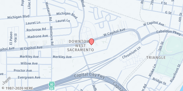 Map showing City Of West Sacramento City Hall at 1271 West Capitol Avenue, West Sacramento, CA