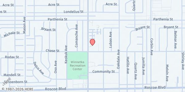 Map showing Our Redeemer Lutheran Church - Main Church at 8520 Winnetka Avenue, Winnetka, CA