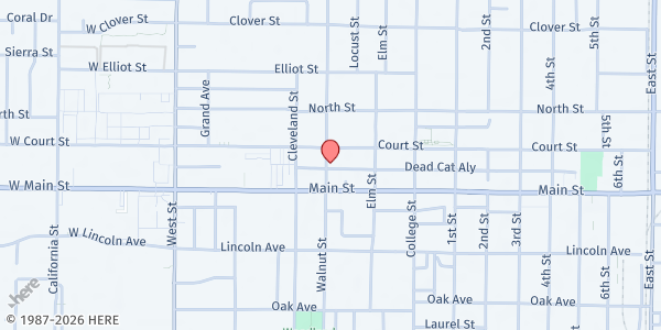 Map showing Holy Rosary at 315 Walnut Street, Woodland, CA