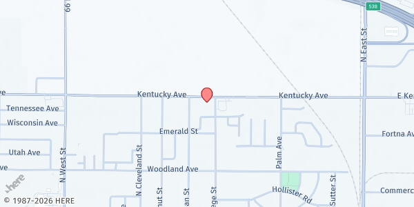 Map showing Kentucky Avenue Church of Christ at 470 Kentucky Ave, Woodland, CA