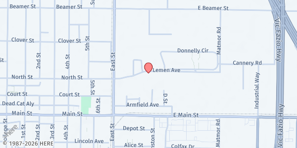 Map showing Yolo County Housing - Woodland Food Distribution Center at 1230 1/2, Woodland, CA
