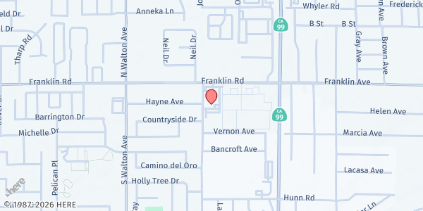 Map showing St. Andrew Presbyterian Church - Mother Hubbard's Cupboard at 1390 Franklin Rd, Yuba City, CA