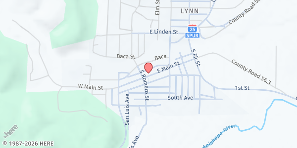 Map showing InFaith at 125 W. Main St., Aguilar, CO