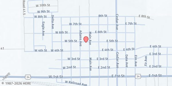 Map showing Washington Cnty Humans at 126 W 5th St, Akron, CO