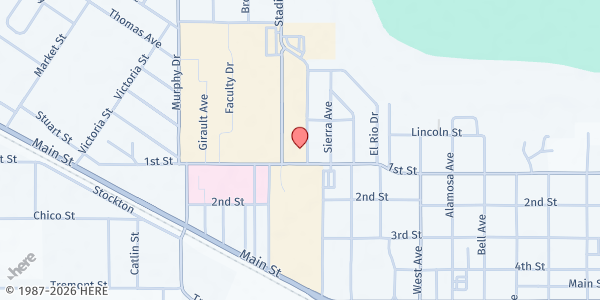 Map showing ASU Food Pantry at 1603 1st Street, Alamosa, CO