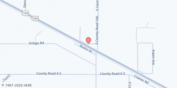 Map showing Care and Share Food Bank for Southern Colorado - Alamosa at 5858 Produce Pl, Alamosa, CO