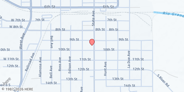 Map showing La Puente Home Inc - Main Location at 913 State Ave, Alamosa, CO