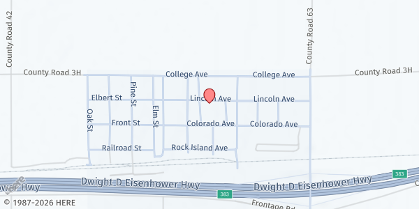 Map showing Arriba Senior Center at 404 Lincoln Ave., Arriba, CO