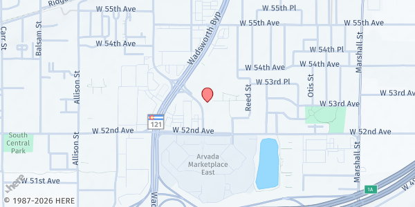 Map showing New Apostolic Church Food Pantry at 5290 Vance St., Arvada, CO
