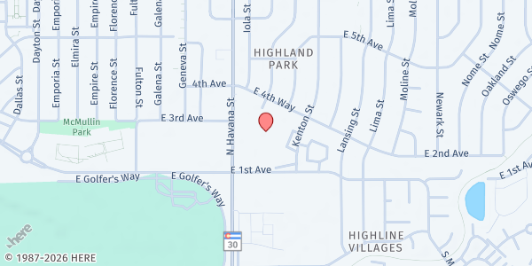 Map showing Centro Nueva Iglesia Apostolic at 242 Havana St unit a, Aurora, CO