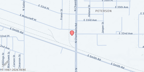 Map showing Emmanuel Christian Center at 3155 North Chambers Rd., Aurora, CO