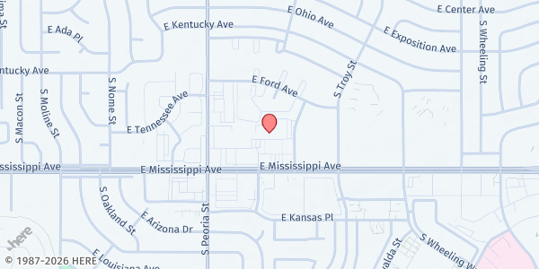 Map showing Food Connect Colorado at 12455 E Mississippi Ave Suite 101, Aurora, CO