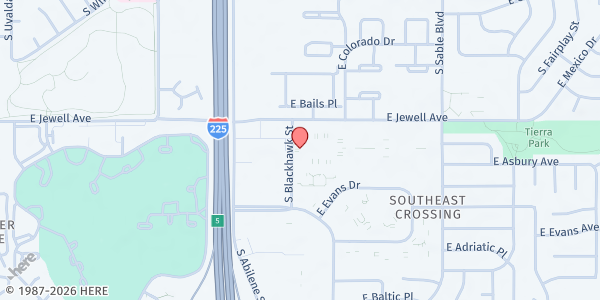 Map showing More Life Community Center at 14100 E Jewell Ave, Aurora, CO