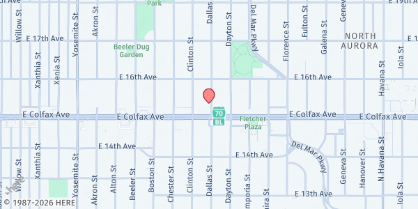Map showing St Andrews Hospitality at 1525 Dallas St, Aurora, CO