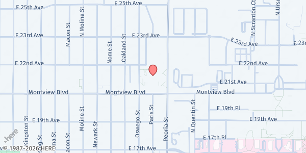 Map showing We Don't Waste - Mobile Food Market - North Middle School  at 12095 E Montview Blvd, Aurora, CO